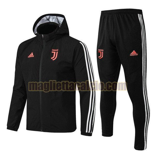 giacca a vento completo juventus uomo nero bianco 2019-2020