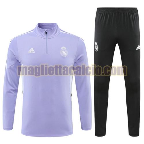 giacca sportiva con mezza zip viola real madrid uomo 2022-2023