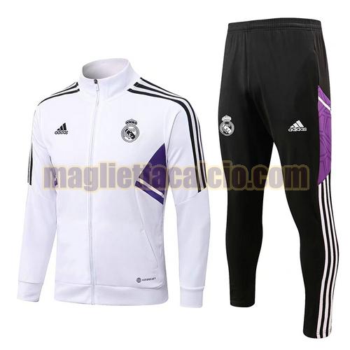 giacca sportiva con zip bianca real madrid uomo 2022-2023