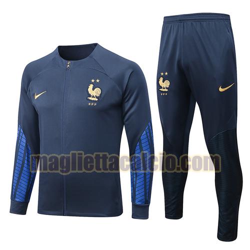 giacca sportiva con zip blu reale francia uomo 2022-2023