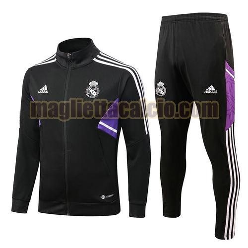 giacca sportiva con zip nero real madrid uomo 2022-2023