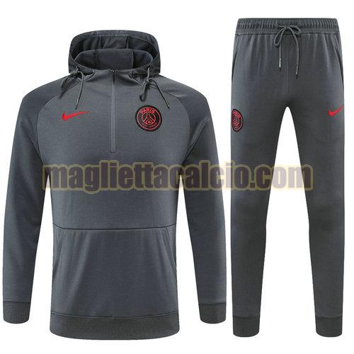 giacca sportiva con zip paris saint germain uomo grigio 02 poco prezzo 2022-2023