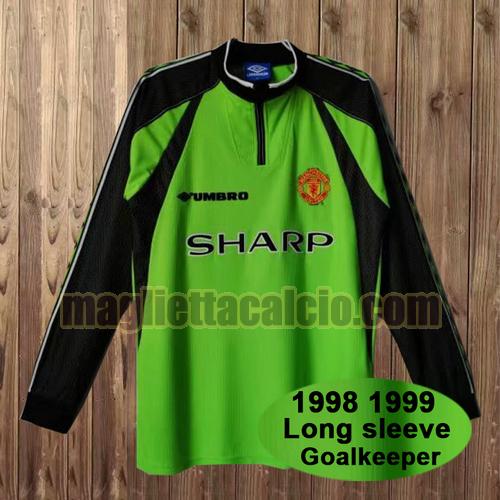 maglia manchester united uomo portiere verde 1998-1999