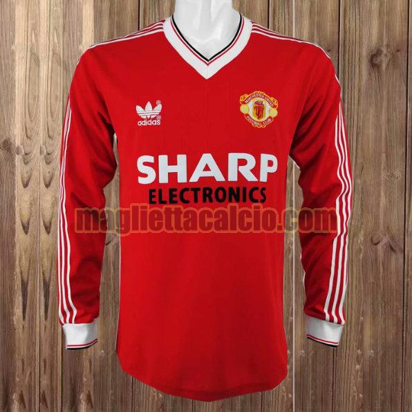 maglia manica lunga manchester united rosso prima 1982-1983