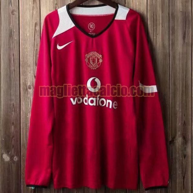 maglia manica lunga manchester united rosso prima 2004-2006