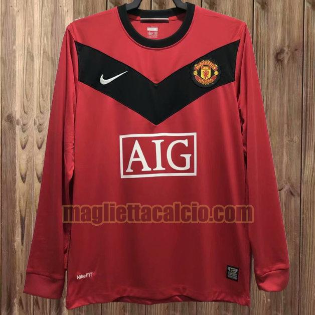 maglia manica lunga manchester united rosso prima 2009-2010