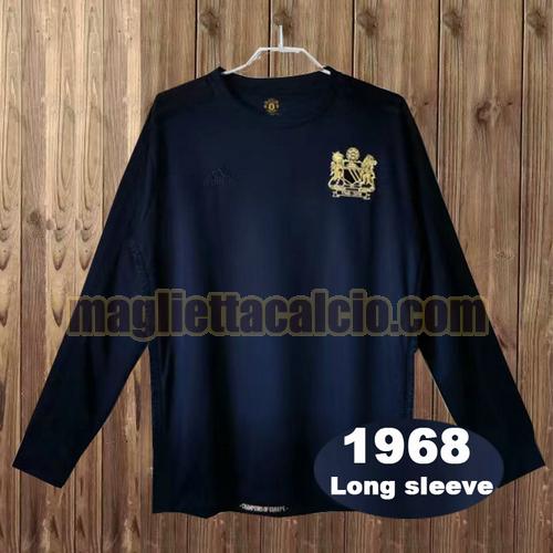 maglia manica lunga manchester united uomo blu 1968