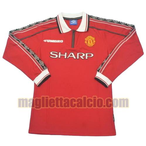 maglia manica lunga manchester united uomo prima divisa 1998-2000