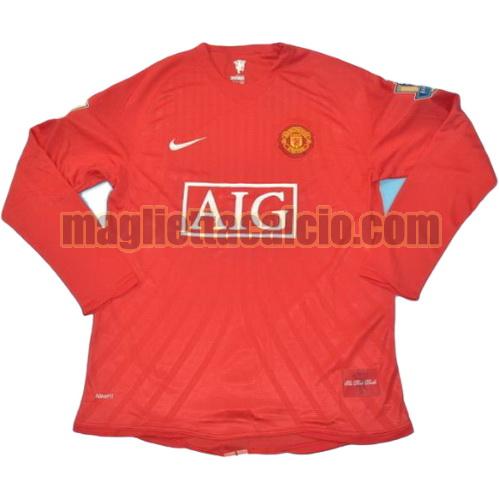 maglia manica lunga manchester united uomo prima divisa 2007-2008