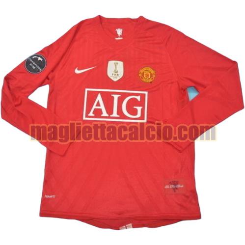 maglia manica lunga manchester united uomo prima divisa campioni 2008-2009