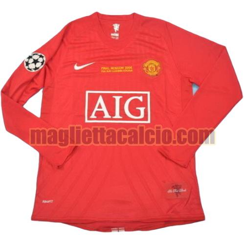 maglia manica lunga manchester united uomo prima divisa lega 2007-2008