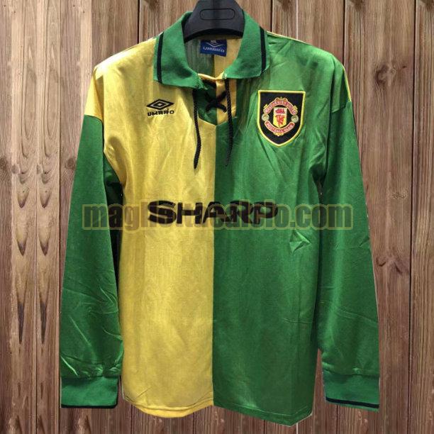 maglia manica lunga manchester united verde seconda 1992-1994