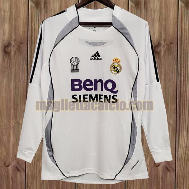 maglia manica lunga real madrid bianca prima 2006-2007