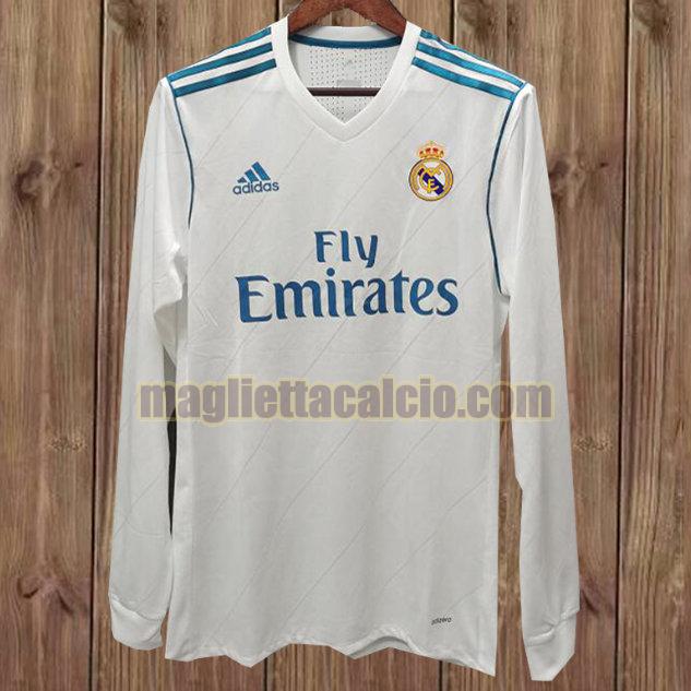 maglia manica lunga real madrid bianca prima 2017-2018