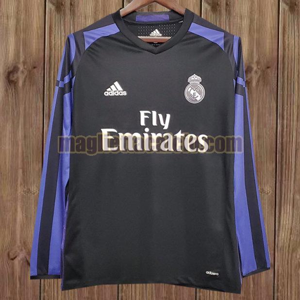 maglia manica lunga real madrid nero terza 2016-2017