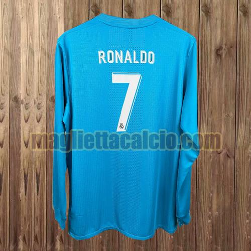 maglia manica lunga real madrid uomo ronaldo 7 terza 2017-2018