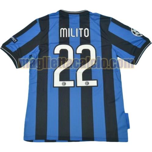 maglia milito 22 inter milan uomo prima divisa ucl 2010-2011