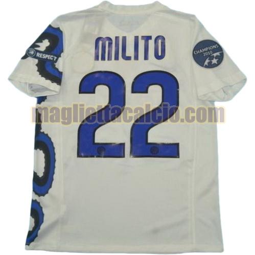 maglia milito 22 inter milan uomo seconda divisa campioni 2010