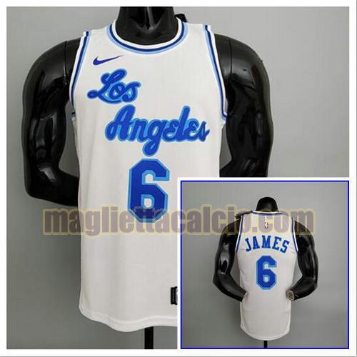 maglia poco prezzo uomo james nba los angeles lakers bianco 6