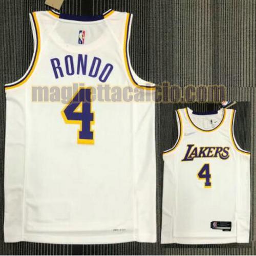 maglia poco prezzo uomo rondo 21-22 75° anniversario los angeles lakers bianco 4