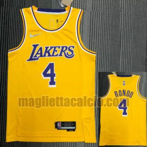 maglia poco prezzo uomo rondo 21-22 75° anniversario los angeles lakers giallo 4