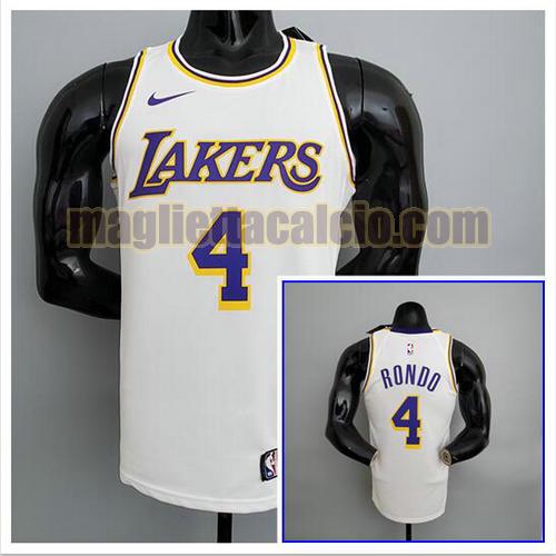 maglia poco prezzo uomo rondo nba los angeles lakers bianco 4