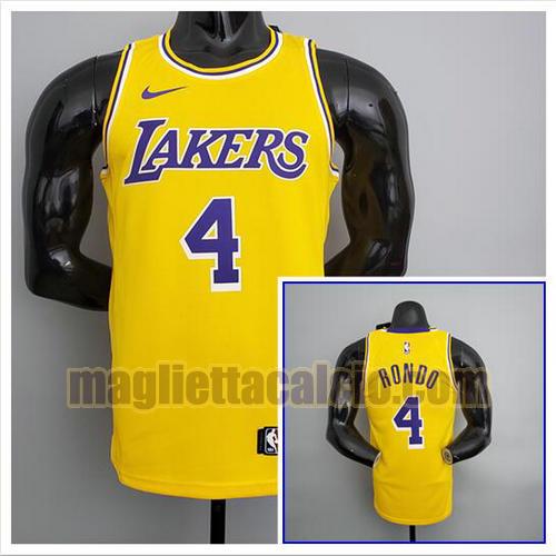 maglia poco prezzo uomo rondo nba los angeles lakers giallo 4