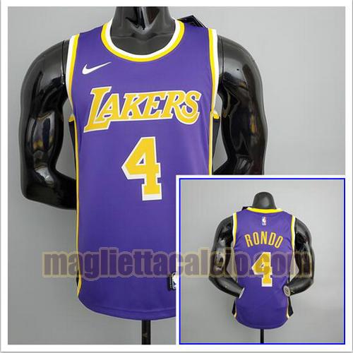 maglia poco prezzo uomo rondo nba los angeles lakers viola 4