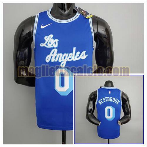 maglia poco prezzo uomo westbrook 2021 retro los angeles lakers blu 0