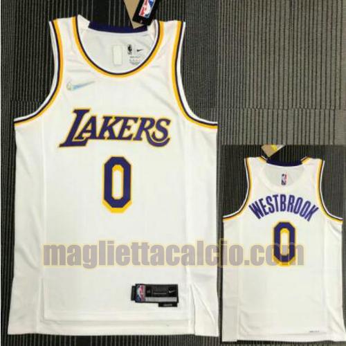 maglia poco prezzo uomo westbrook 21-22 75° anniversario los angeles lakers bianco 0