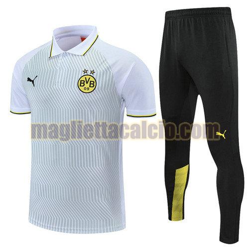 maglia polo calcio bianco borussia dortmund uomo 2021-2022