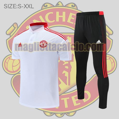 maglia polo calcio bianco manchester united uomo 2022-2023