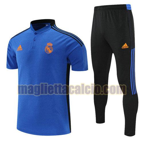 maglia polo calcio blu real madrid uomo 2021-2022