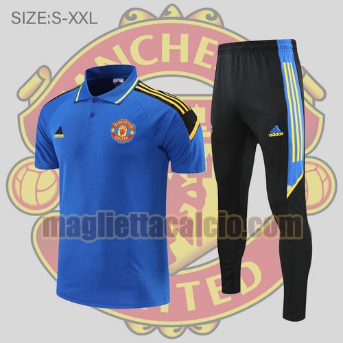 maglia polo calcio blu scuro manchester united uomo 2022-2023