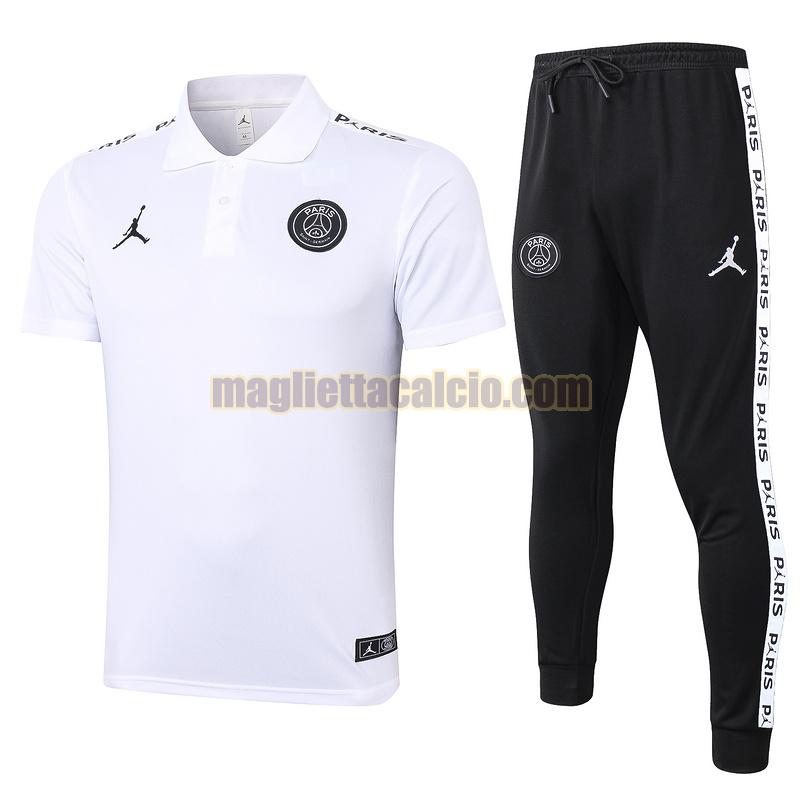 maglia polo calcio completo paris saint germain uomo bianca 2020-2021