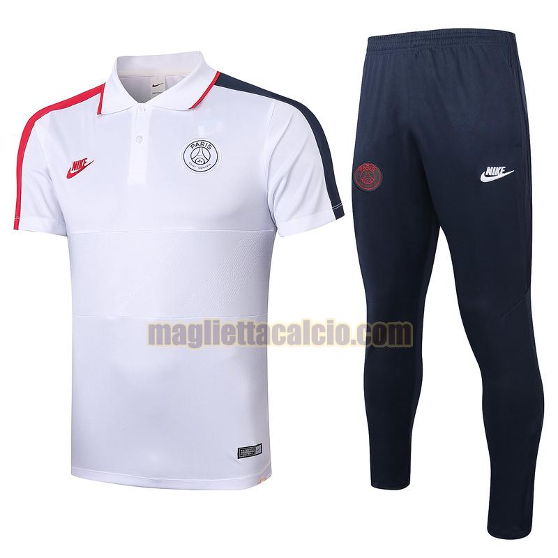 maglia polo calcio completo paris saint germain uomo bianca rosso nero 2020-2021