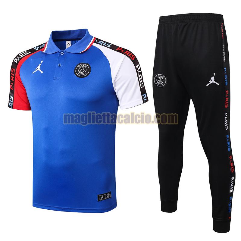 maglia polo calcio completo paris saint germain uomo blu bianco rosso 2020-2021