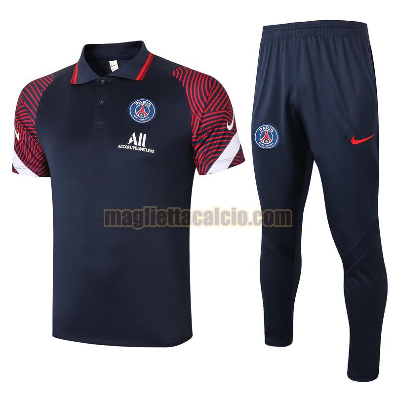 maglia polo calcio completo paris saint germain uomo blu reale rosso 2020-2021