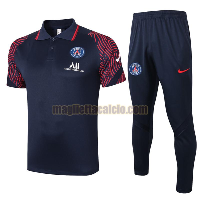 maglia polo calcio completo paris saint germain uomo blu rosso 2020-2021