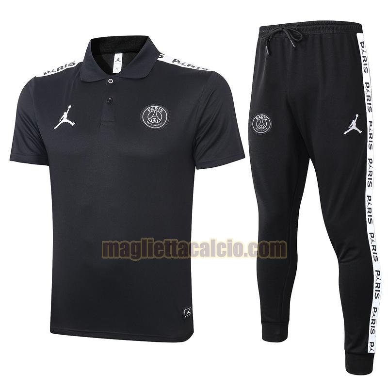 maglia polo calcio completo paris saint germain uomo nero 2020-2021