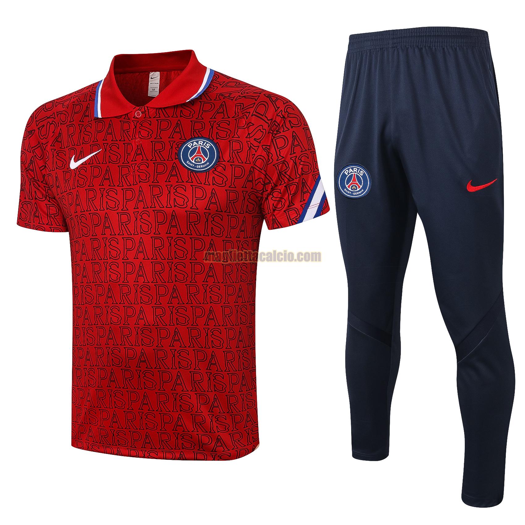 maglia polo calcio completo paris saint germain uomo rosso 2020-2021