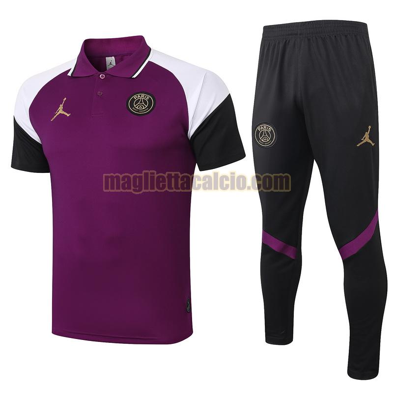 maglia polo calcio completo paris saint germain uomo viola 2020-2021