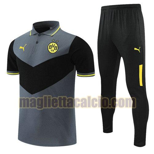 maglia polo calcio grigio borussia dortmund uomo 2021-2022