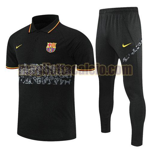 maglia polo calcio nero barcellona uomo 2021-2022