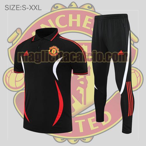 maglia polo calcio nero manchester united uomo 2022-2023