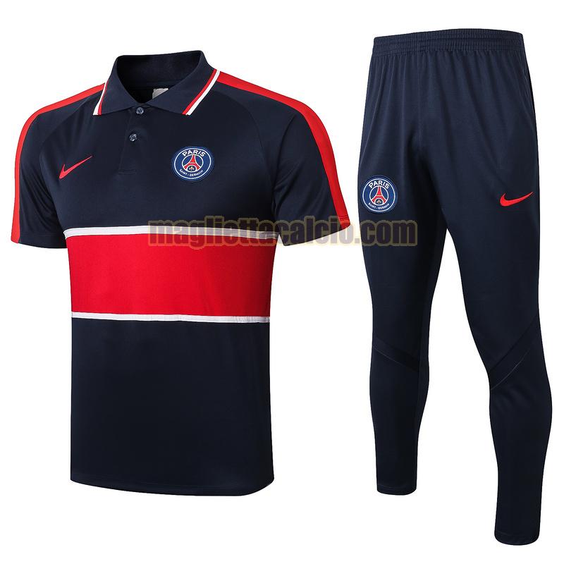 maglia polo calcio paris saint germain uomo blu rosso 2020-2021