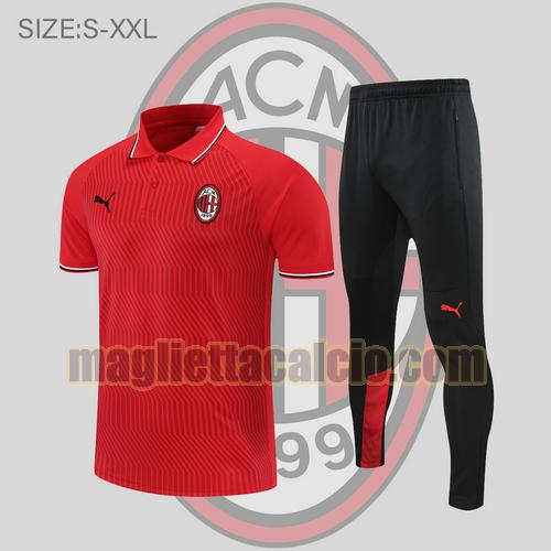 maglia polo calcio rosso ac milan uomo 2022-2023