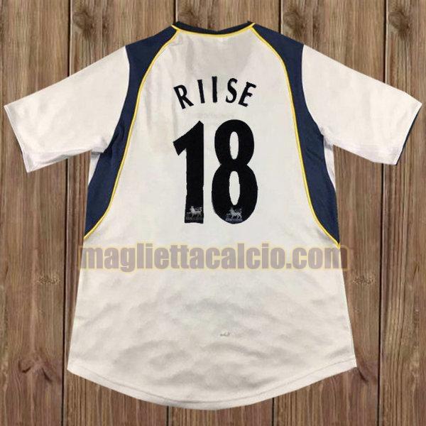 maglia riise 18 liverpool uomo bianco seconda 2001-2002