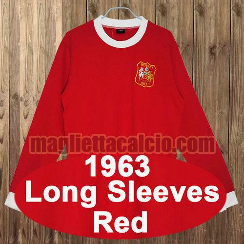 maglia rosso manchester united uomo manica lunga 1963