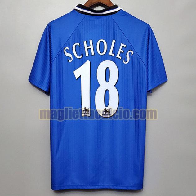 maglia scholes 18 manchester united blu terza 1996-1997